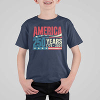 250th Anniversary USA T Shirt For Kid Retro 250 Years American 1776 2026 US Flag