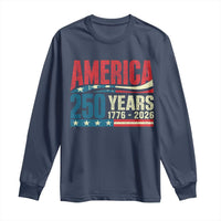 250th Anniversary USA Long Sleeve Shirt Retro 250 Years American 1776 2026 US Flag