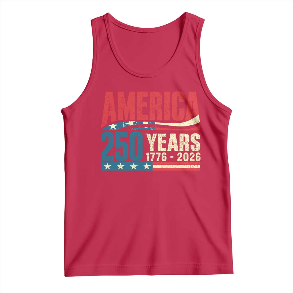 250th Anniversary USA Tank Top Retro 250 Years American 1776 2026 US Flag