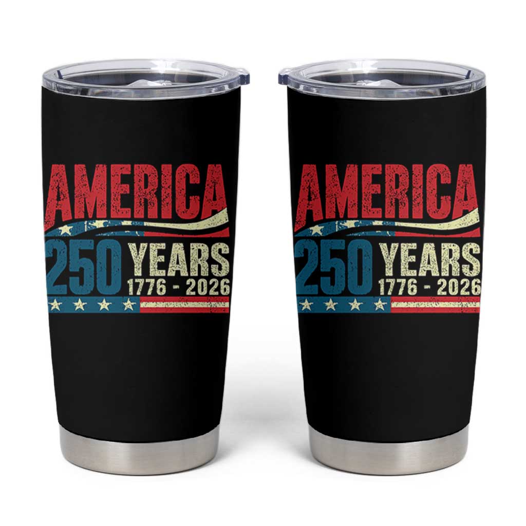 250th Anniversary USA Tumbler Cup Retro 250 Years American 1776 2026 US Flag