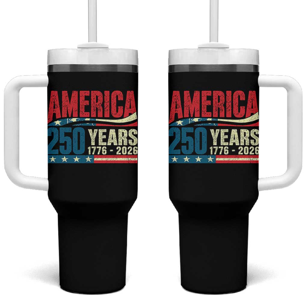 250th Anniversary USA Tumbler With Handle Retro 250 Years American 1776 2026 US Flag