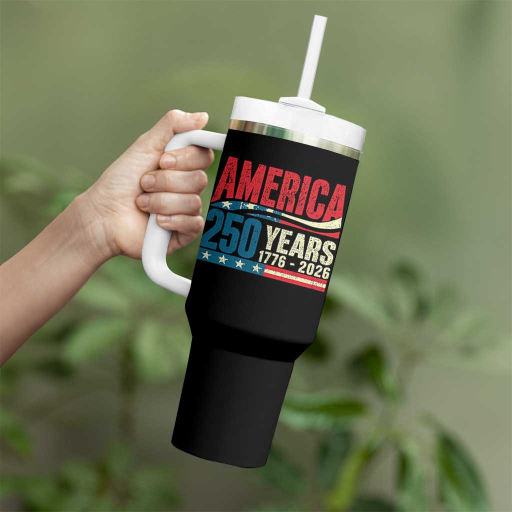250th Anniversary USA Tumbler With Handle Retro 250 Years American 1776 2026 US Flag