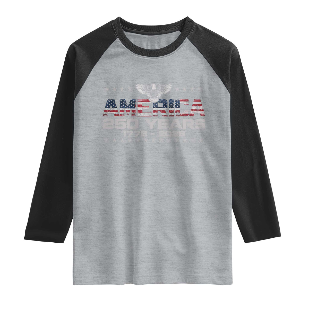 250th Anniversary USA Raglan Shirt Vintage Eagle 250 Years American 1776 2026 US Flag