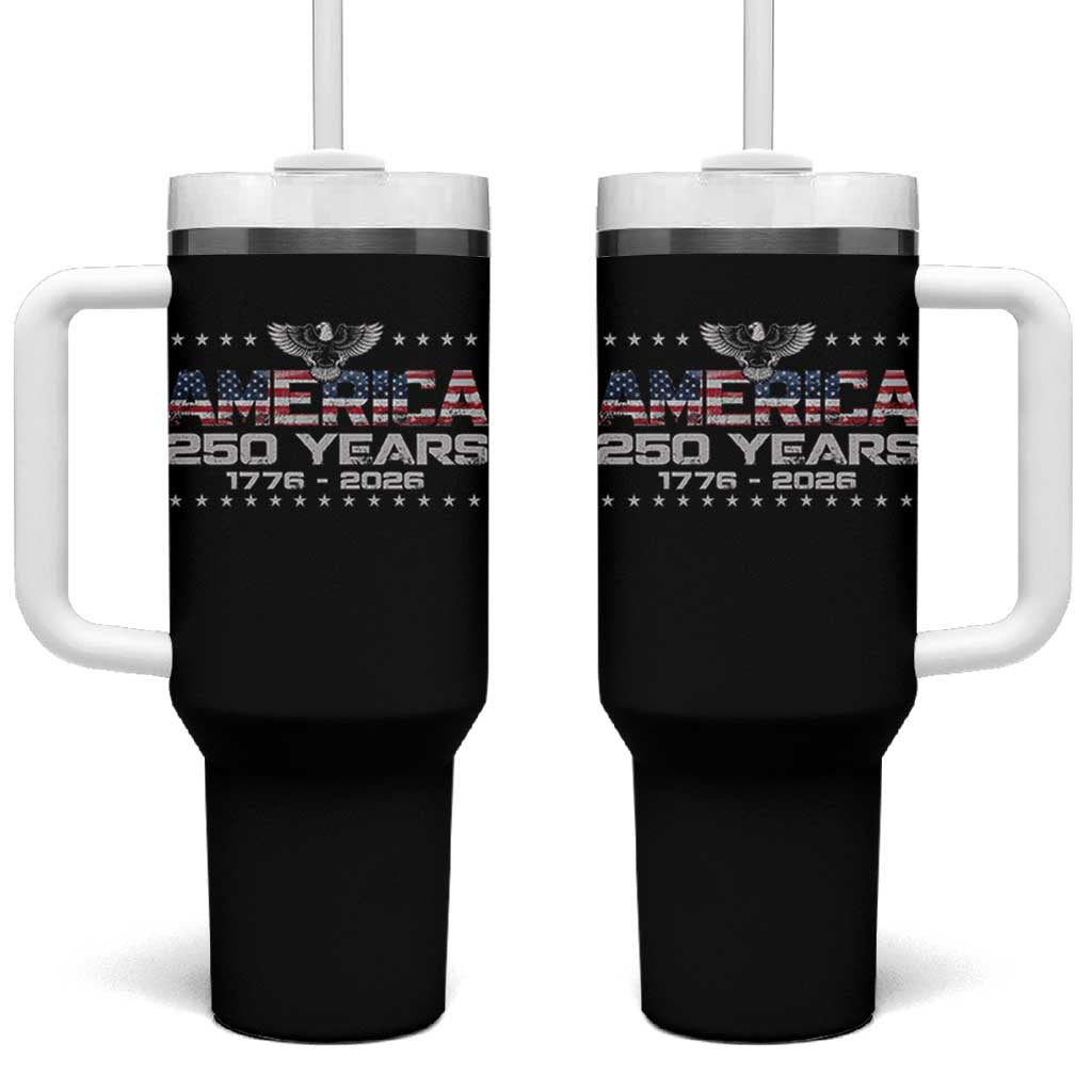 250th Anniversary USA Tumbler With Handle Vintage Eagle 250 Years American 1776 2026 US Flag