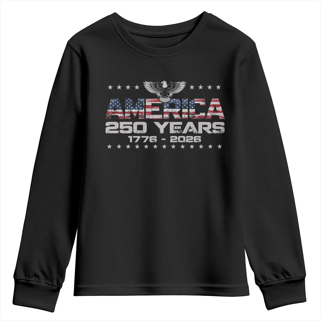 250th Anniversary USA Youth Sweatshirt Vintage Eagle 250 Years American 1776 2026 US Flag