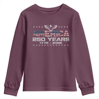 250th Anniversary USA Youth Sweatshirt Vintage Eagle 250 Years American 1776 2026 US Flag