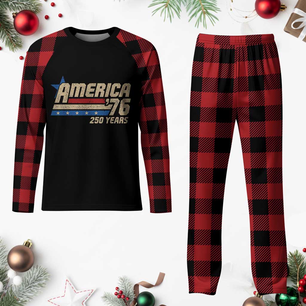 250th Anniversary USA Plaid Pajama Set America Retro 250 Years 1776 2026