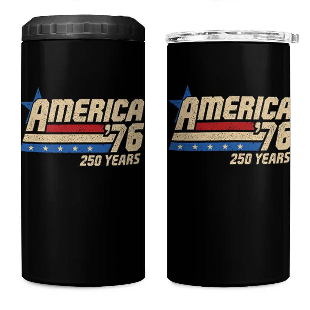 250th Anniversary USA 4 in 1 Can Cooler Tumbler America Retro 250 Years 1776 2026