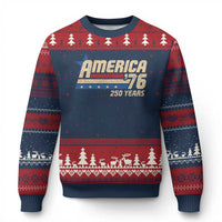 250th Anniversary USA Ugly Christmas Sweater America Retro 250 Years 1776 2026