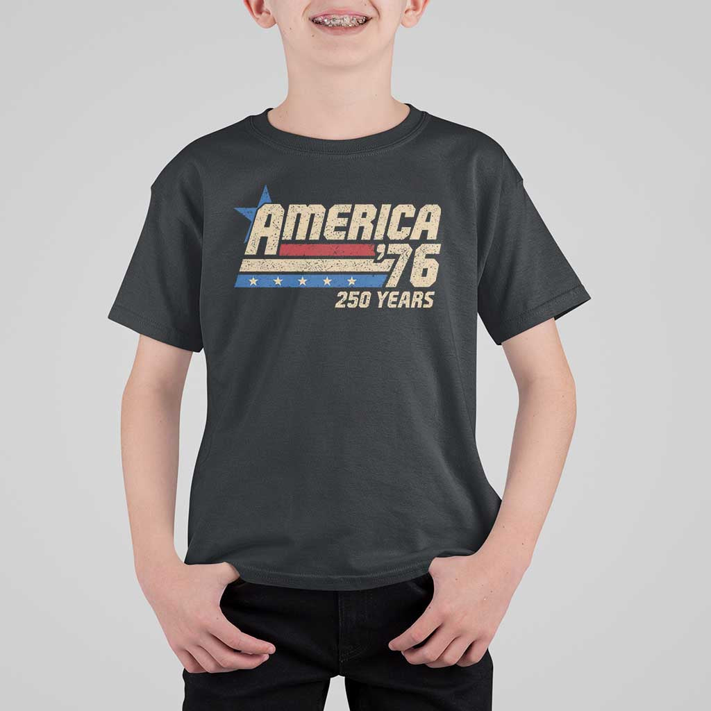 250th Anniversary USA T Shirt For Kid America Retro 250 Years 1776 2026
