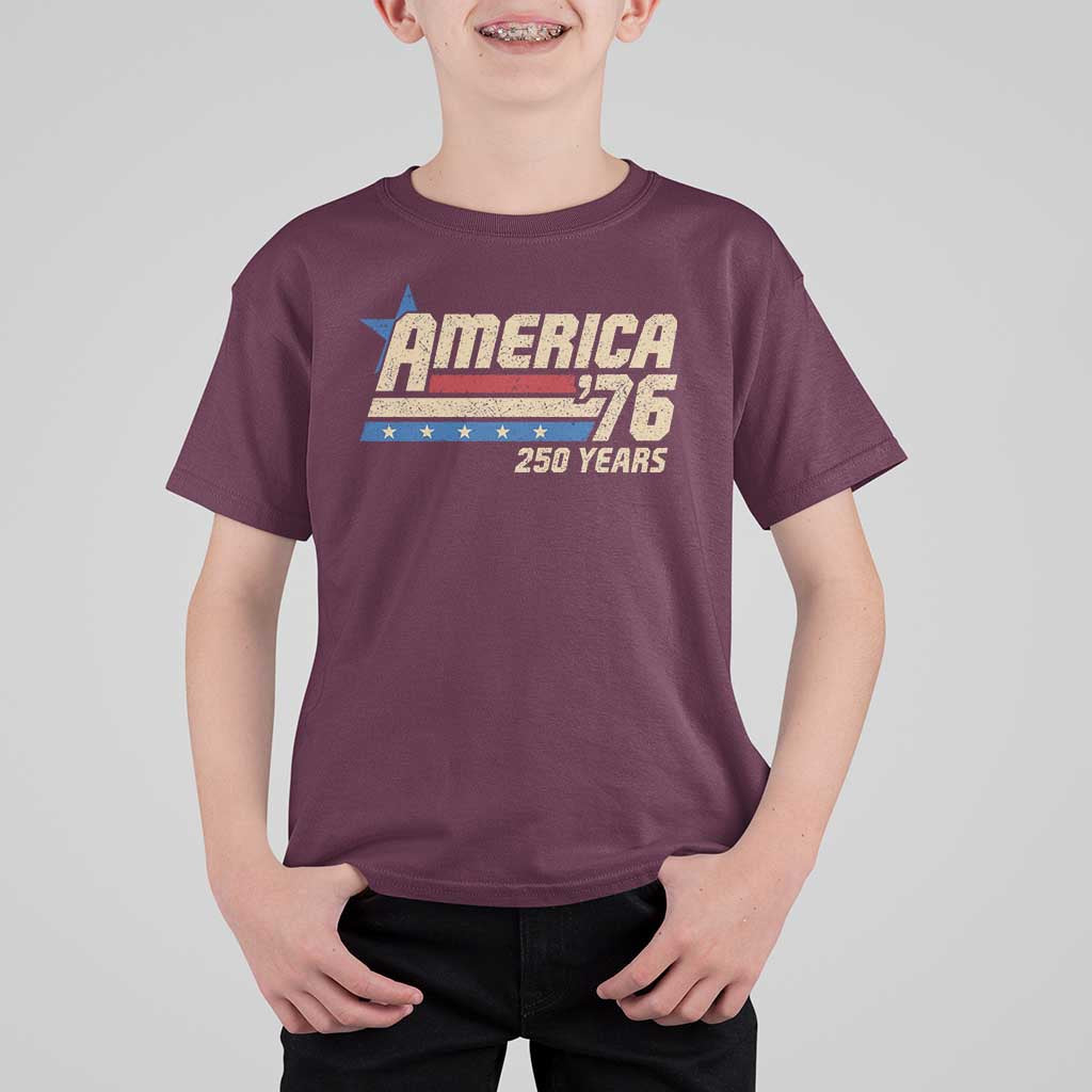 250th Anniversary USA T Shirt For Kid America Retro 250 Years 1776 2026
