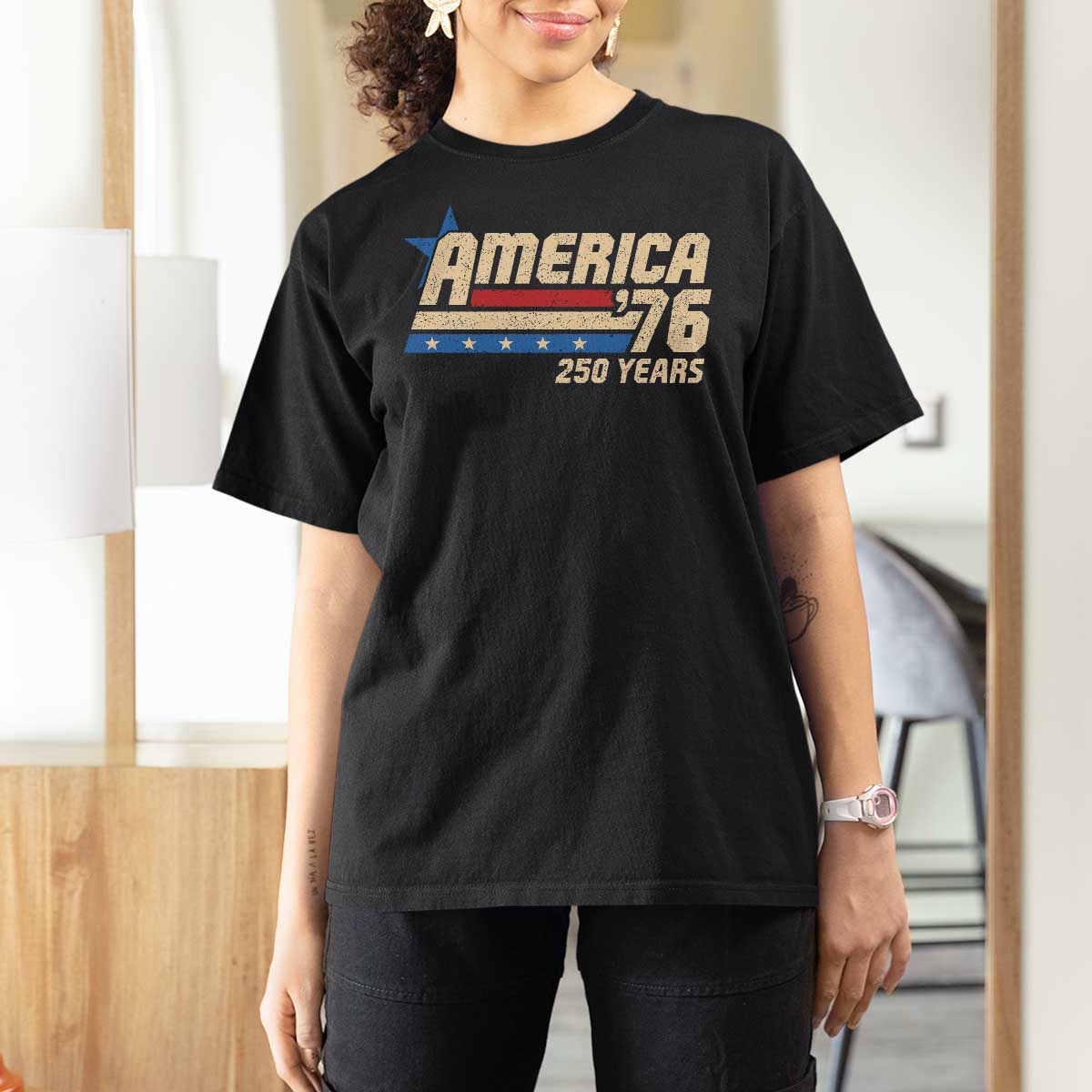 250th Anniversary USA T Shirt For Women America Retro 250 Years 1776 2026
