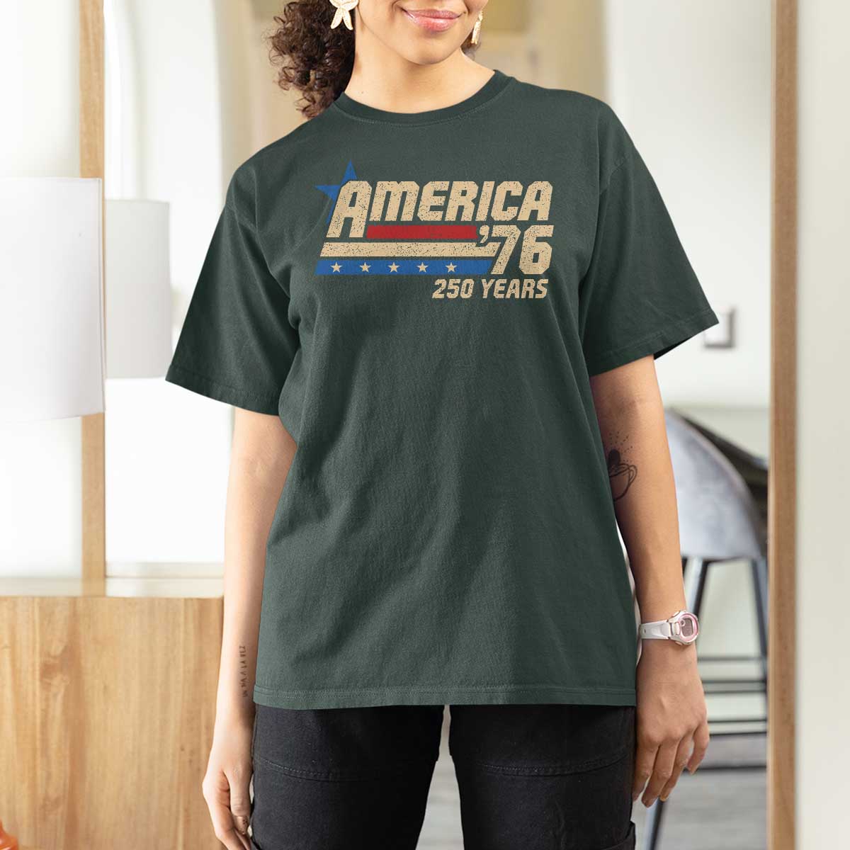 250th Anniversary USA T Shirt For Women America Retro 250 Years 1776 2026