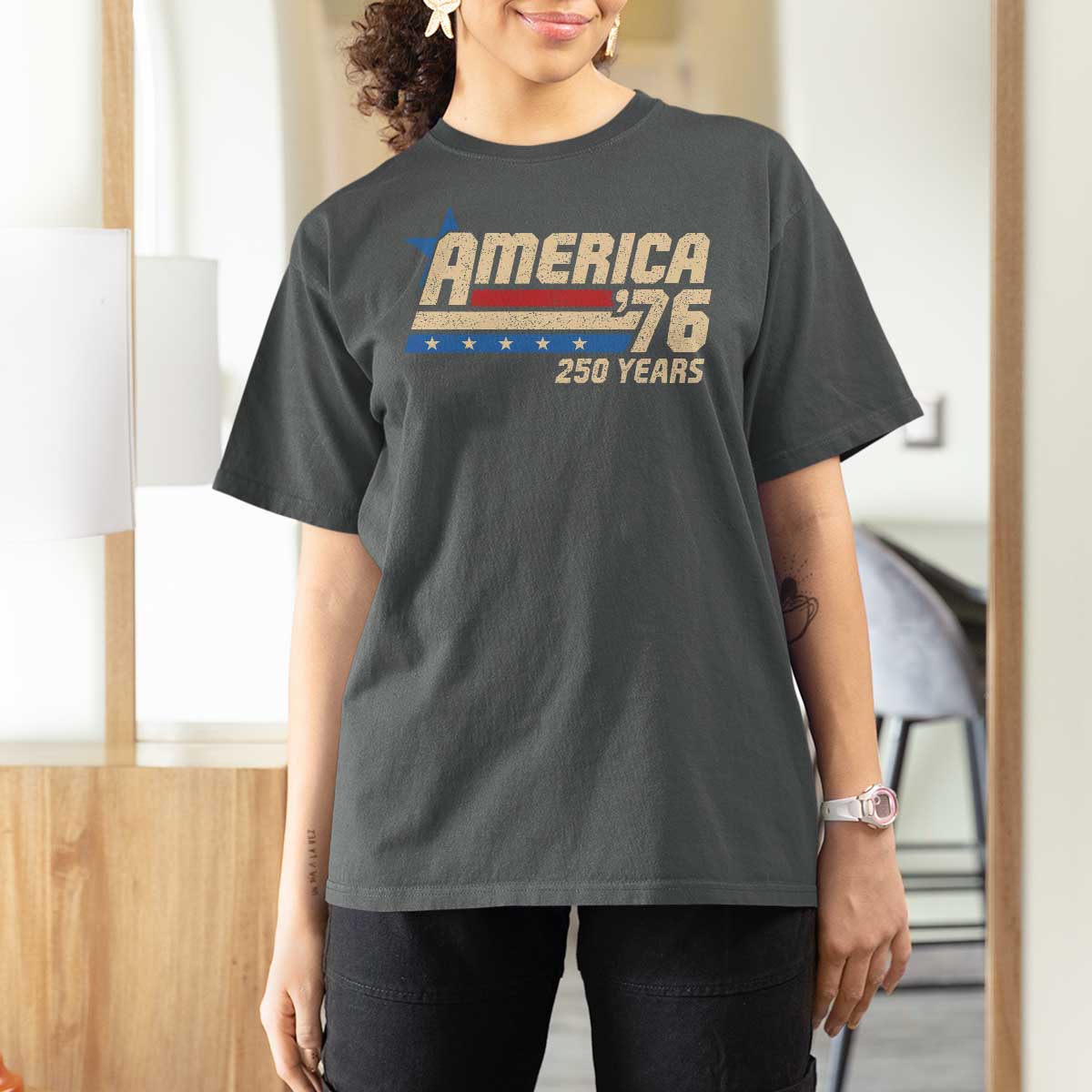 250th Anniversary USA T Shirt For Women America Retro 250 Years 1776 2026