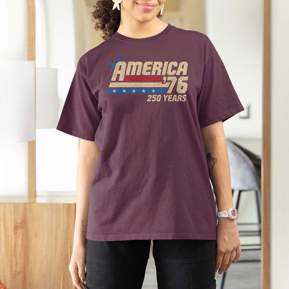 250th Anniversary USA T Shirt For Women America Retro 250 Years 1776 2026