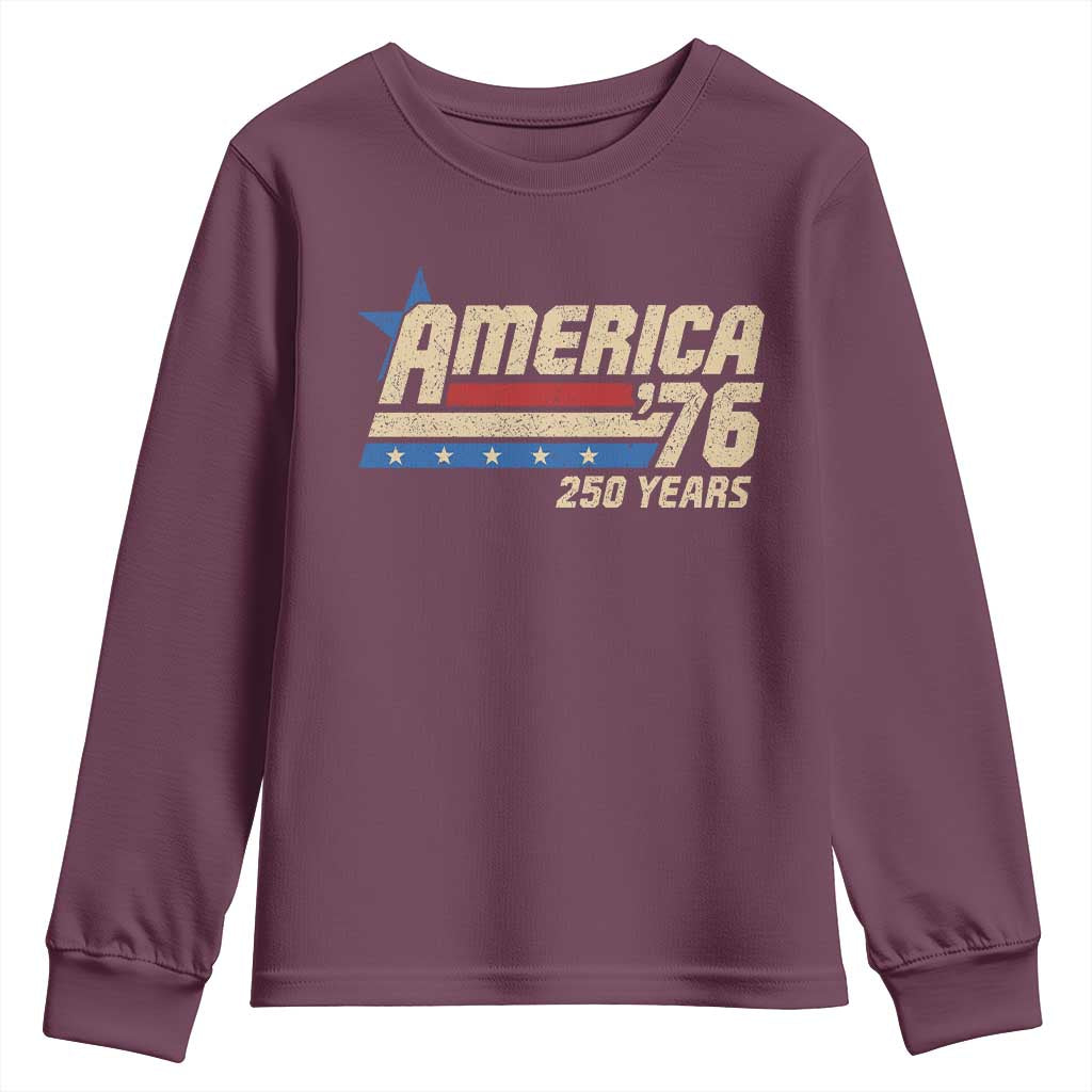 250th Anniversary USA Youth Sweatshirt America Retro 250 Years 1776 2026