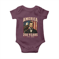 America 250 Years Abraham Lincoln Baby Onesie Retro Eagle 250th Anniversary USA Flag 1776 2026