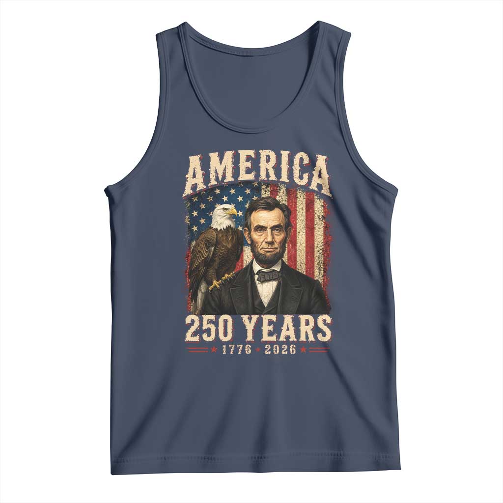 America 250 Years Abraham Lincoln Tank Top Retro Eagle 250th Anniversary USA Flag 1776 2026