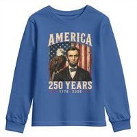 America 250 Years Abraham Lincoln Youth Sweatshirt Retro Eagle 250th Anniversary USA Flag 1776 2026
