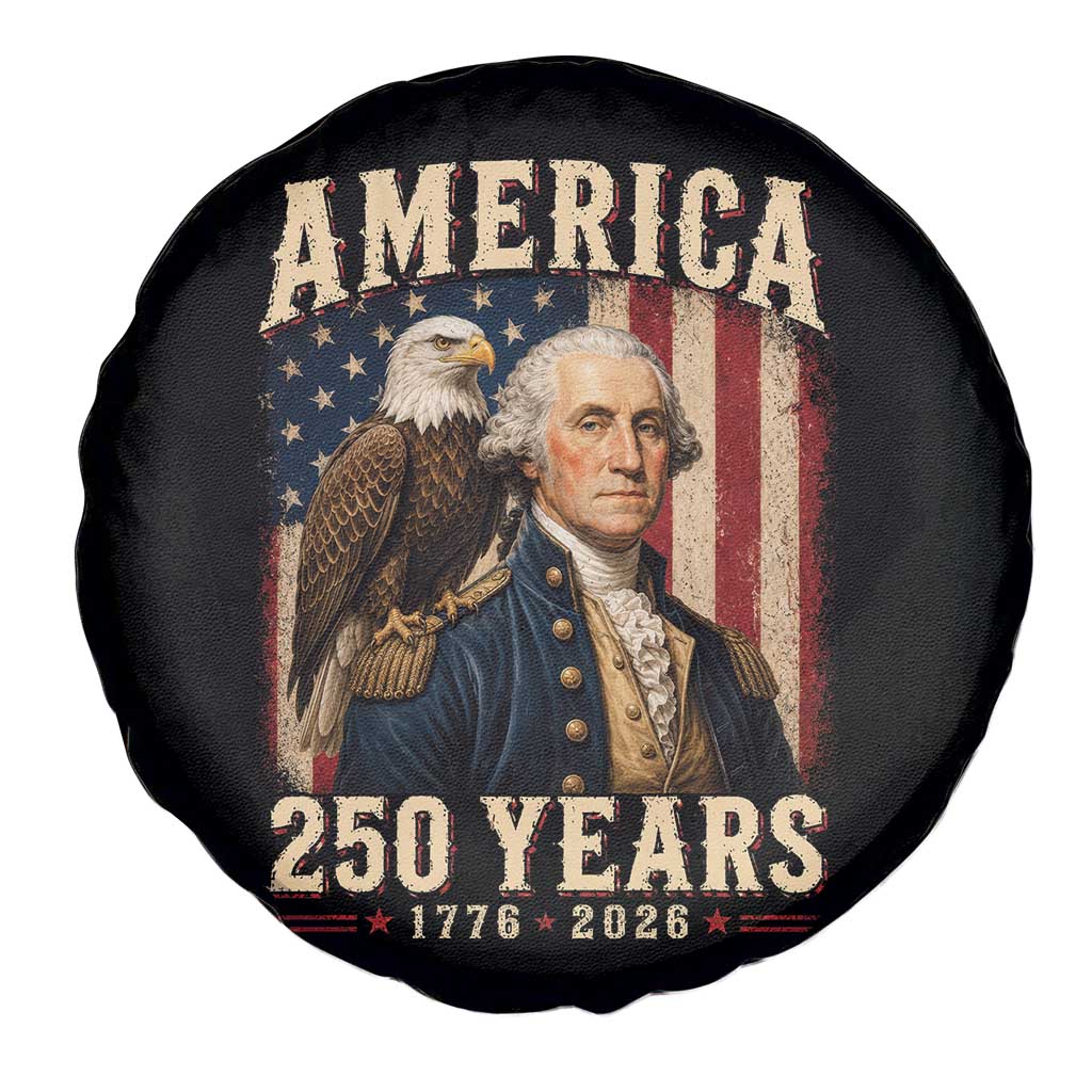 America 250 Years George Washington Spare Tire Cover Retro Eagle 250th Anniversary USA Flag 1776 2026