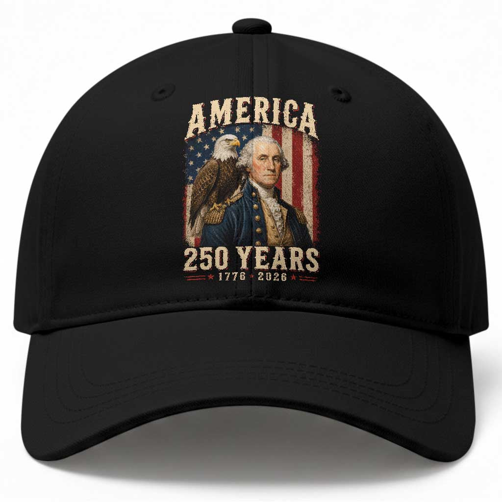 America 250 Years George Washington Baseball Cap Retro Eagle 250th Anniversary USA Flag 1776 2026