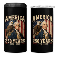 America 250 Years George Washington 4 in 1 Can Cooler Tumbler Retro Eagle 250th Anniversary USA Flag 1776 2026