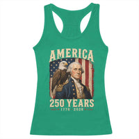 America 250 Years George Washington Racerback Tank Top Retro Eagle 250th Anniversary USA Flag 1776 2026