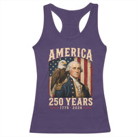 America 250 Years George Washington Racerback Tank Top Retro Eagle 250th Anniversary USA Flag 1776 2026