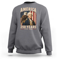 America 250 Years George Washington Sweatshirt Retro Eagle 250th Anniversary USA Flag 1776 2026