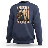 America 250 Years George Washington Sweatshirt Retro Eagle 250th Anniversary USA Flag 1776 2026