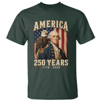 America 250 Years George Washington T Shirt Retro Eagle 250th Anniversary USA Flag 1776 2026