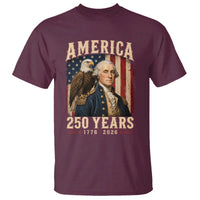 America 250 Years George Washington T Shirt Retro Eagle 250th Anniversary USA Flag 1776 2026