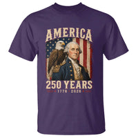 America 250 Years George Washington T Shirt Retro Eagle 250th Anniversary USA Flag 1776 2026