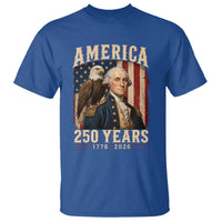 America 250 Years George Washington T Shirt Retro Eagle 250th Anniversary USA Flag 1776 2026