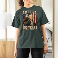 America 250 Years George Washington T Shirt For Women Retro Eagle 250th Anniversary USA Flag 1776 2026