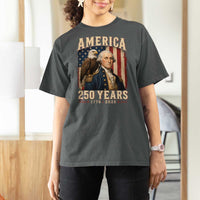 America 250 Years George Washington T Shirt For Women Retro Eagle 250th Anniversary USA Flag 1776 2026
