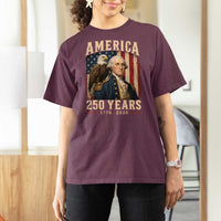 America 250 Years George Washington T Shirt For Women Retro Eagle 250th Anniversary USA Flag 1776 2026