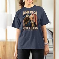 America 250 Years George Washington T Shirt For Women Retro Eagle 250th Anniversary USA Flag 1776 2026