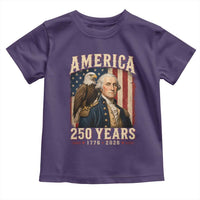 America 250 Years George Washington Toddler T Shirt Retro Eagle 250th Anniversary USA Flag 1776 2026