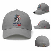 America 250 Years Baseball Cap 250th Anniversary USA Patriotic Girl Messy Bun 1776 2026