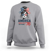 America 250 Years Sweatshirt 250th Anniversary USA Patriotic Girl Messy Bun 1776 2026