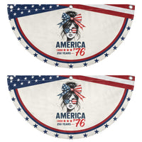 America 250 Years Patriotic Fan Flag 250th Anniversary USA Girl Messy Bun 1776 2026