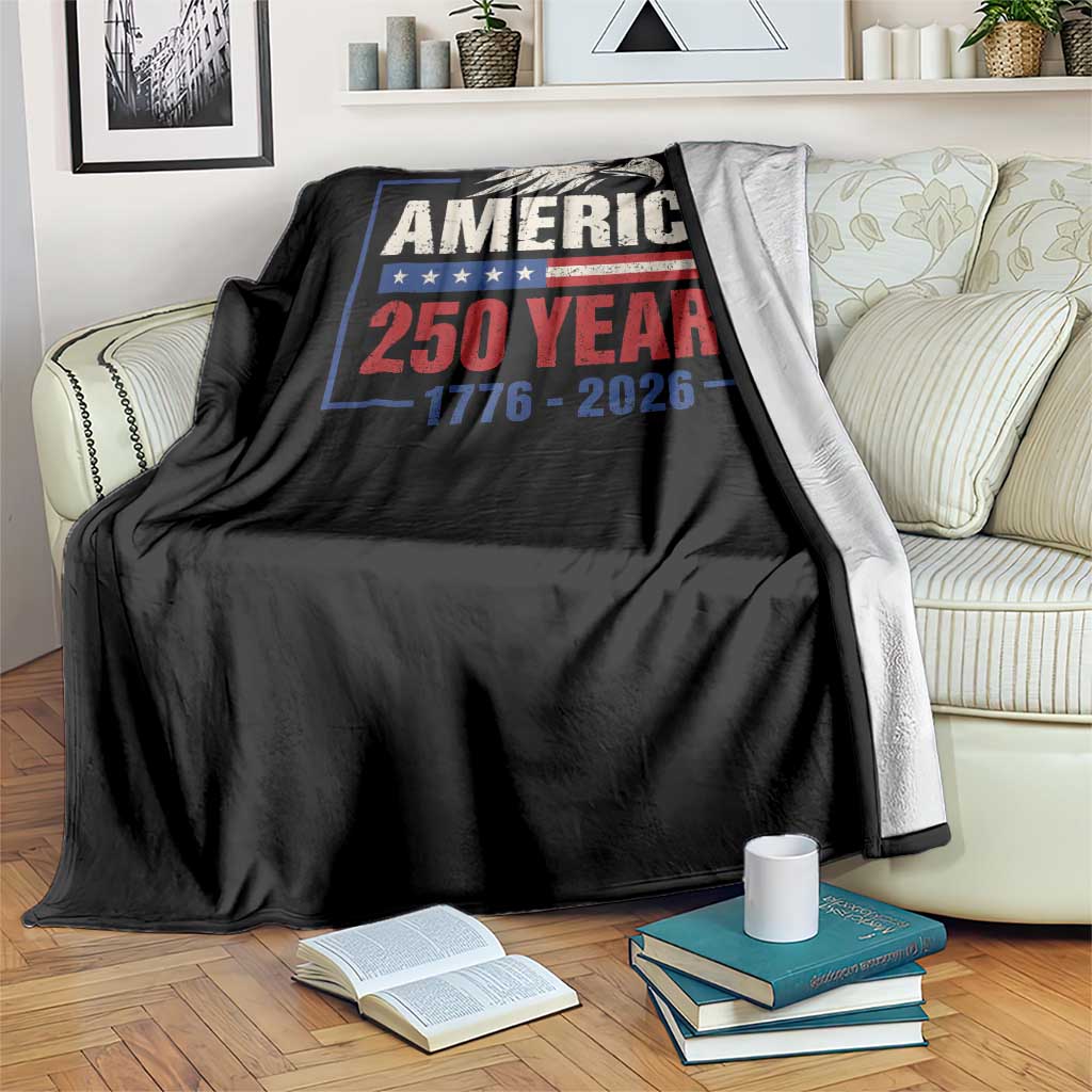 250 Anniversary USA Throw Blanket Retro Eagle 250 Years Of Freedom 1776 2026