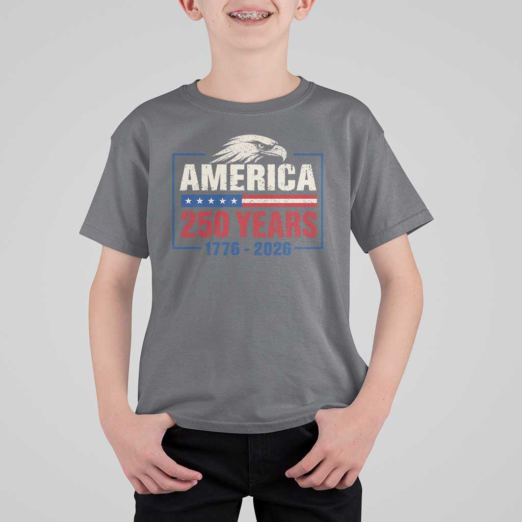 250 Anniversary USA T Shirt For Kid Retro Eagle 250 Years Of Freedom 1776 2026