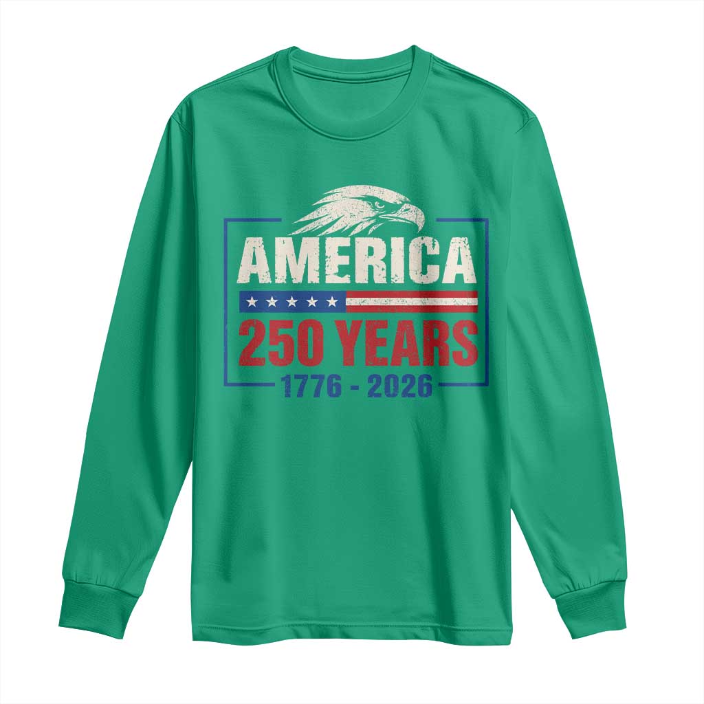 250 Anniversary USA Long Sleeve Shirt Retro Eagle 250 Years Of Freedom 1776 2026