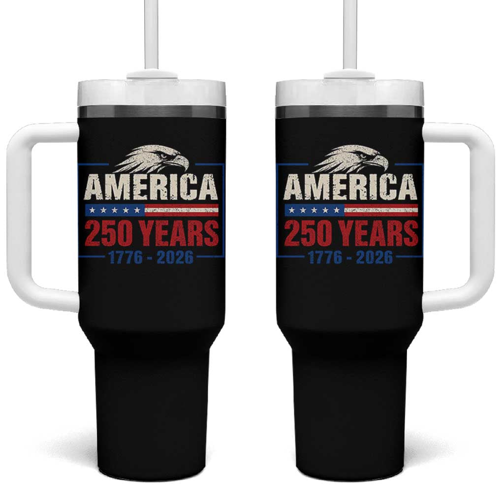 250 Anniversary USA Tumbler With Handle Retro Eagle 250 Years Of Freedom 1776 2026