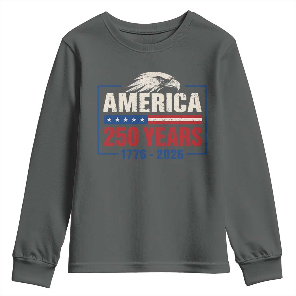 250 Anniversary USA Youth Sweatshirt Retro Eagle 250 Years Of Freedom 1776 2026