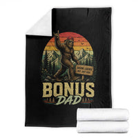 Bigfoot Bonus Dad Throw Blanket Retro Stepdad Fathers Day Gifts