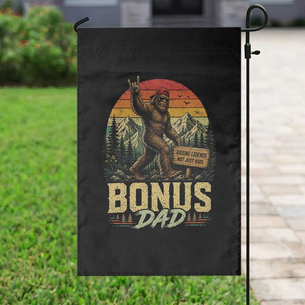 Bigfoot Bonus Dad Garden Flag Retro Stepdad Fathers Day Gifts