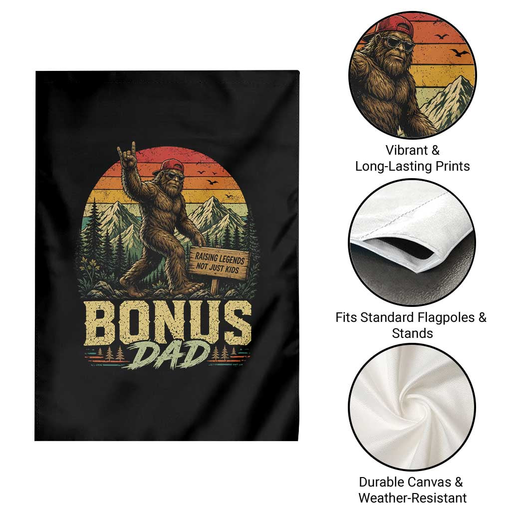 Bigfoot Bonus Dad Garden Flag Retro Stepdad Fathers Day Gifts